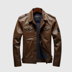 Men's Windbreaker Leather Jacket