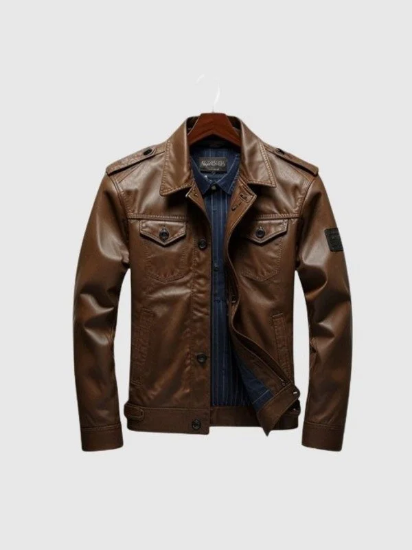 Men's Windbreaker Leather Jacket
