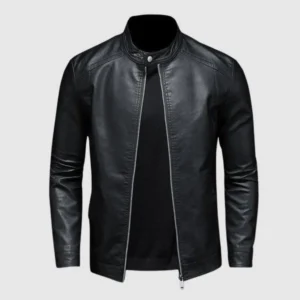Simple Black Leather Jacket