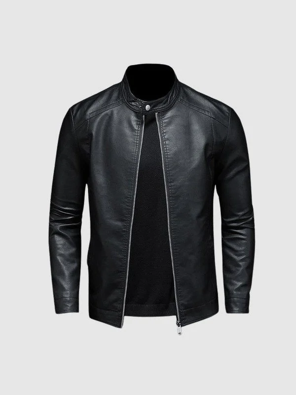 Simple Black Leather Jacket