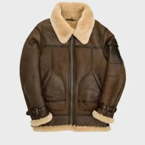 Men’s Brown Shearling Leather Jacket